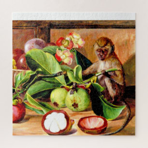 Bloemen en fruit van Mangosteen; Singapore Monkey Legpuzzel