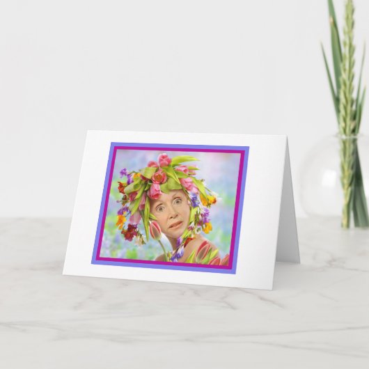 Bloemen en Fun Birthday Card Kaart (Voorkant)