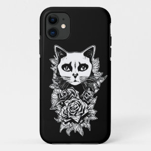 Bloemen en gegotenkat Case-Mate iPhone case