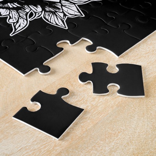 Bloemen en gegotenkat legpuzzel (Zijkant)