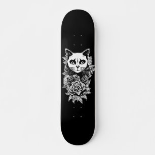 Bloemen en gegotenkat persoonlijk skateboard