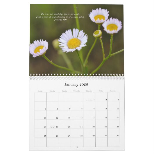 Bloemen en geloof Bijbel Verzen Kalender 2024 (Jan 2026)