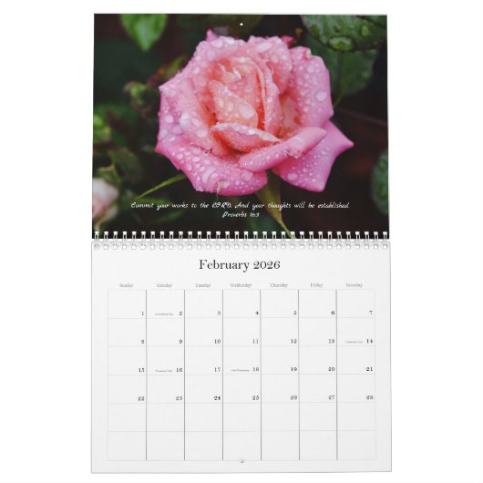 Bloemen en geloof Bijbel Verzen Kalender 2024 (Feb 2026)