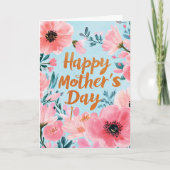 Bloemen en Gelukkige moeders dag vakantiekaart Feestdagen Kaart (Voorkant)