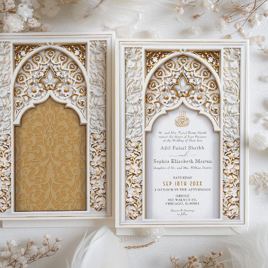 Bloemen en Geometrisch Goud Moslim & Islamitische Kaart