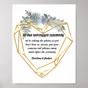 Bloemen en geometrisch hart voor weddenschappen poster