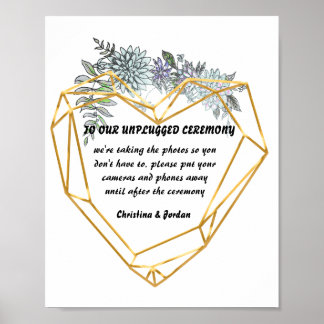 Bloemen en geometrisch hart voor weddenschappen poster
