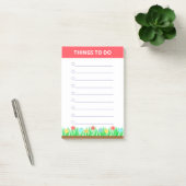 Bloemen en gepersonaliseerde taken post-it® notes (Kantoor)