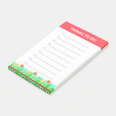 Bloemen en gepersonaliseerde taken post-it® notes (Schuin)