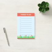 Bloemen en gepersonaliseerde taken post-it® notes (Kantoor)