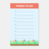 Bloemen en gepersonaliseerde taken post-it® notes (Voorkant)