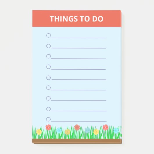 Bloemen en gepersonaliseerde taken post-it® notes (Voorkant)