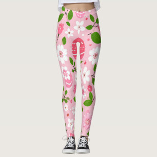 Bloemen en Geschilderde Eieren Leggings