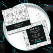 Bloemen en Gezichten Haar Stylist Make-up Vierkante Visitekaartje