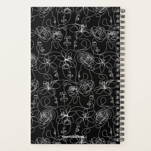 Bloemen en gezichten monogram planner (Achterkant)