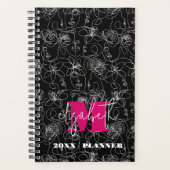 Bloemen en gezichten monogram planner (Voorkant)