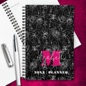 Bloemen en gezichten monogram planner