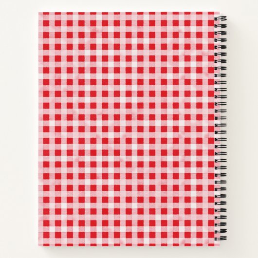 Bloemen en Gingham Check Recept Organizer Notitieboek (Achterkant)