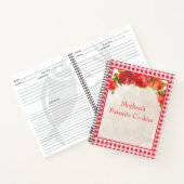 Bloemen en Gingham Check Recept Organizer Notitieboek (Binnen)