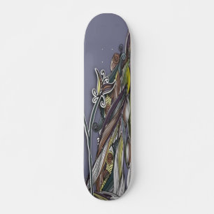 Bloemen en golfkarton skateboard
