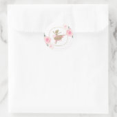 Bloemen en Gouden Ballerina dank u gunst Ronde Sticker (Tas)