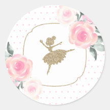Bloemen en Gouden Ballerina Stickers