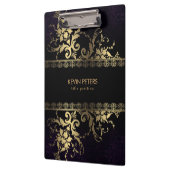 Bloemen en gouden kant klembord (Links)