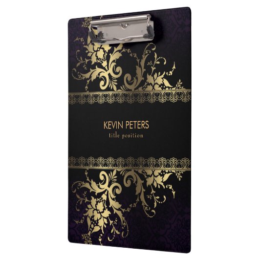 Bloemen en gouden kant klembord (Links)