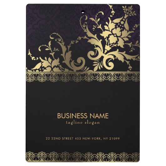 Bloemen en gouden kant klembord (Achterkant)