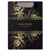 Bloemen en gouden kant klembord (Voorkant)