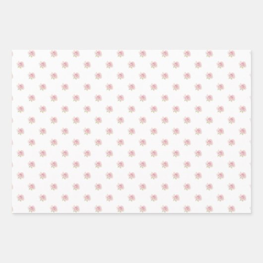 Bloemen en gouden kanten bruiloft inpakpapier vel (Voorkant 3)