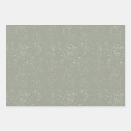 Bloemen en gouden kanten bruiloft inpakpapier vel (Voorkant 2)