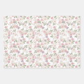 Bloemen en gouden kanten bruiloft inpakpapier vel (Voorkant)