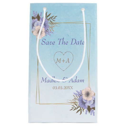 Bloemen en gouden Lijst Klein Cadeauzakje (Voorkant)