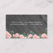 Bloemen en granietsteen visitekaartje (Achterkant)