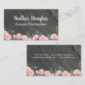 Bloemen en granietsteen visitekaartje (Voorkant / Achterkant)