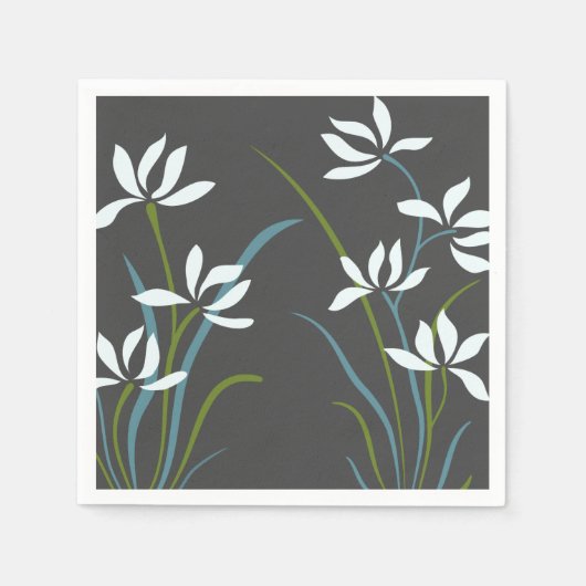 Bloemen en gras servet (Voorkant)