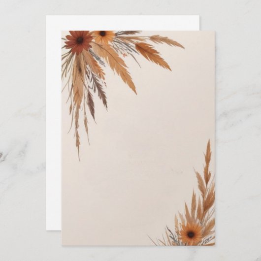 Bloemen en grassen blanco kaart (Voorkant / Achterkant)