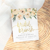 Bloemen en Greenery Gold Bridal Brunch Shower Uitnodiging Briefkaart
