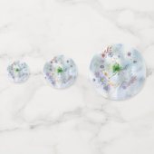 Bloemen en grillige tafel confetti (Achterkanten)