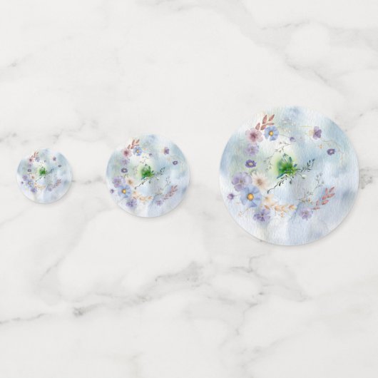 Bloemen en grillige tafel confetti (Achterkanten)