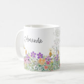 Bloemen en groen Bloemstuk koffie Mok (Voorkant links)