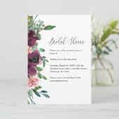 Bloemen en groen bruidsdouche uitnodiging (Staand voorkant)