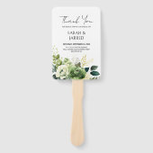 Bloemen en groen bruiloft handwaaier (Voorkant)