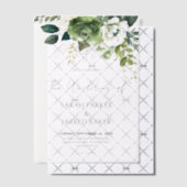 Bloemen en groen bruiloft vellum uitnodigingen (Offset (Uitnodiging))