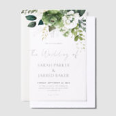 Bloemen en groen bruiloft vellum uitnodigingen (Offset)