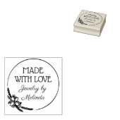 Bloemen en groen gemaakt van liefde rubberstempel (Gestempeld)