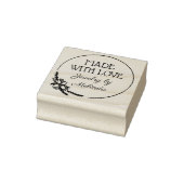 Bloemen en groen gemaakt van liefde rubberstempel (Stempel)