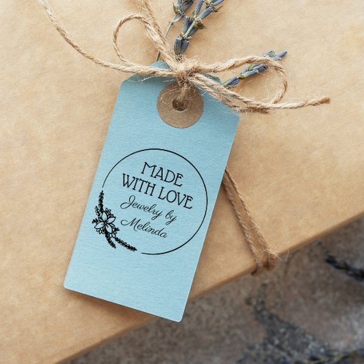 Bloemen en groen gemaakt van liefde rubberstempel