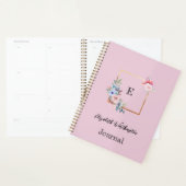 Bloemen en groen geometrisch ontwerp waterverf planner (Display)